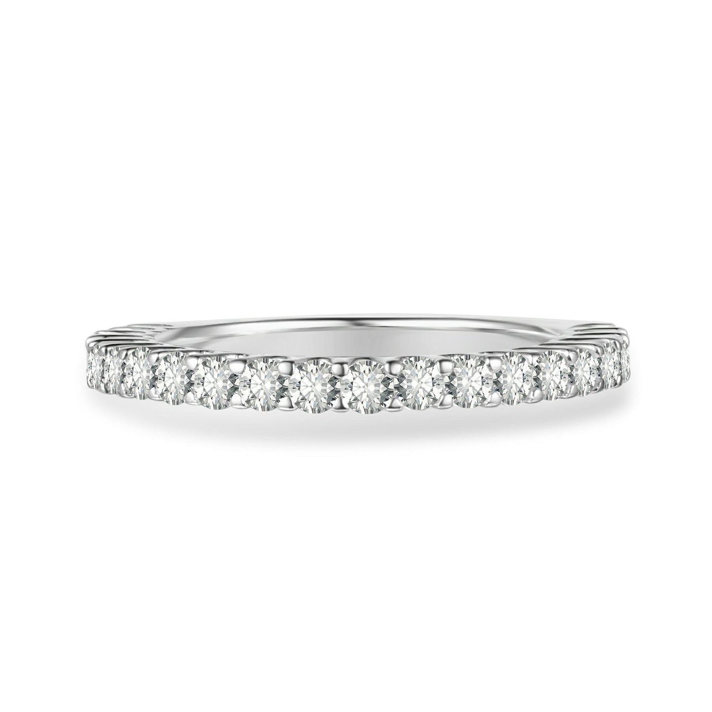 Round Cut Moissanite Half Eternity Band