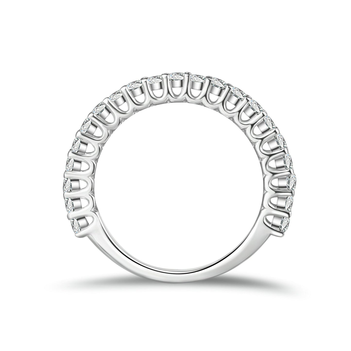 Round Cut Moissanite Half Eternity Band