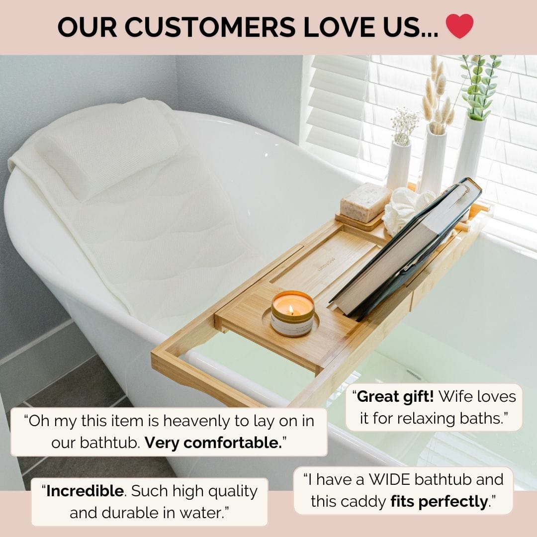 Full Body Bath Pillow and Bathtub Tray Caddy