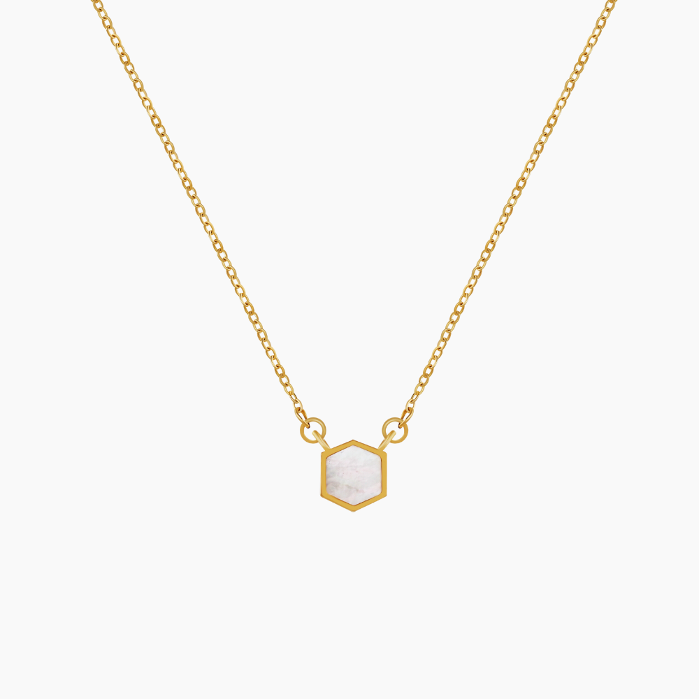 Pendant Necklace w/ Ivory Pearl Stone