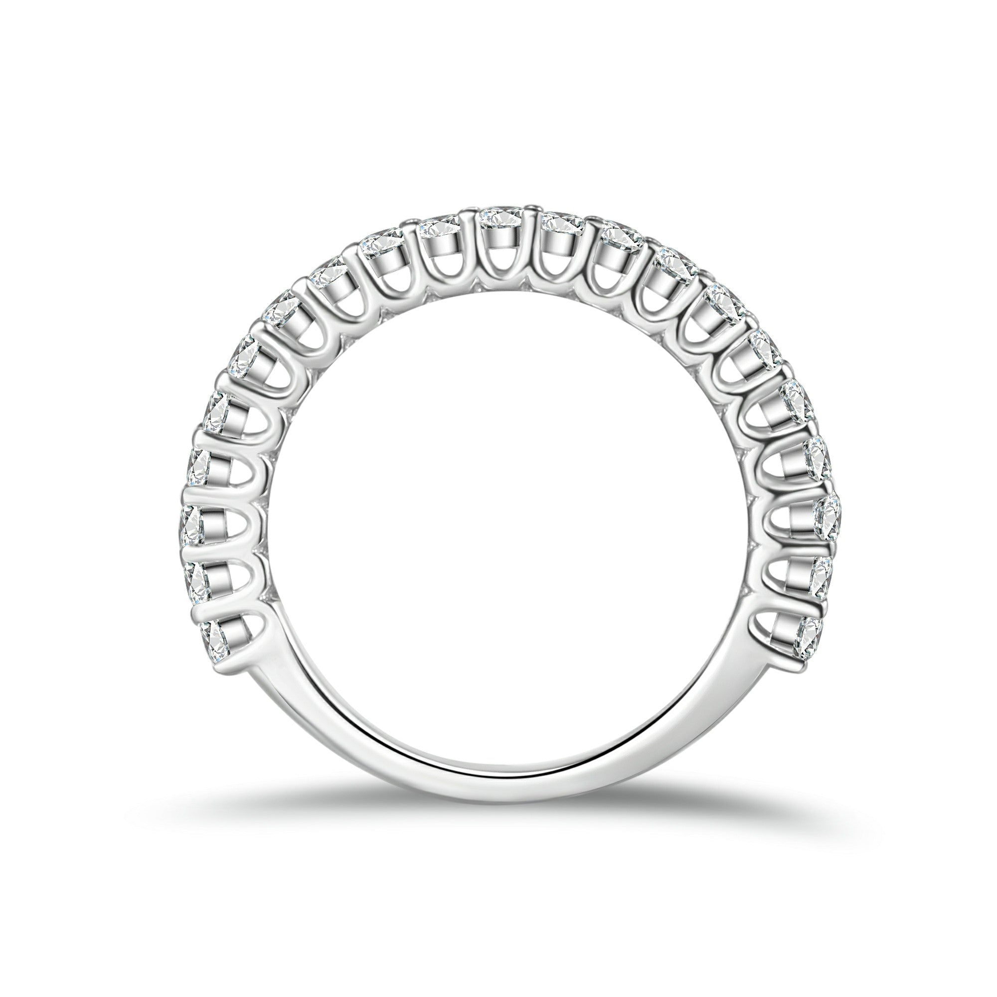 Round Cut Moissanite Half Eternity Band