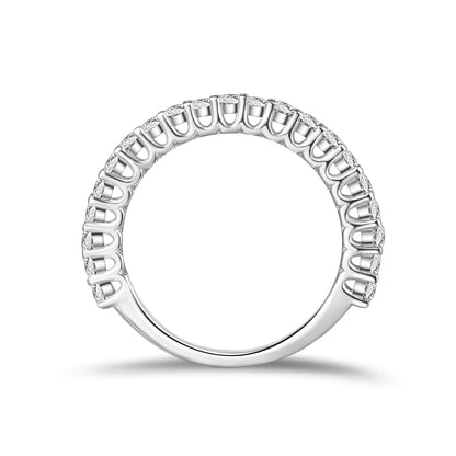Round Cut Moissanite Half Eternity Band