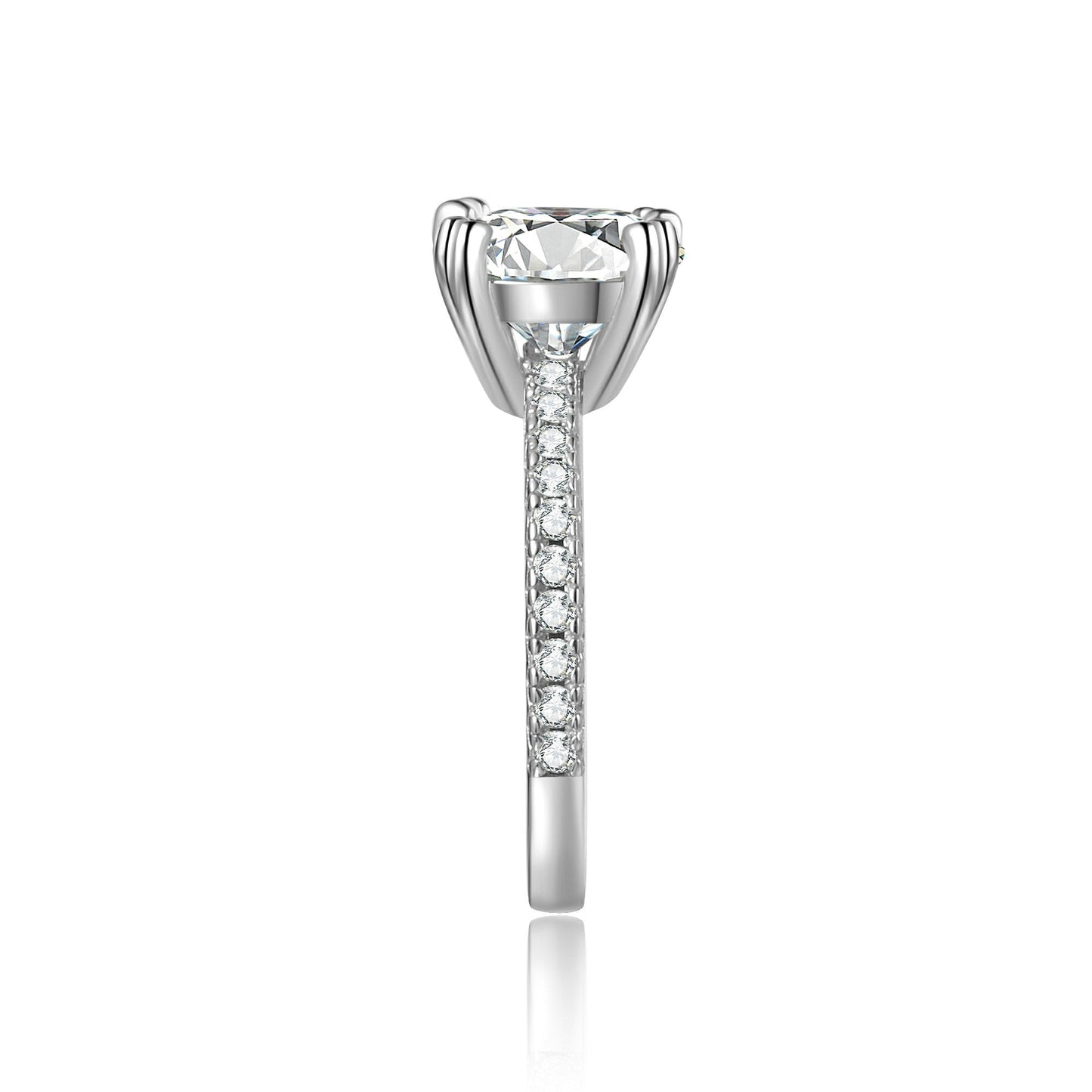 Round Cut Moissanite Engagement Ring Solitaire