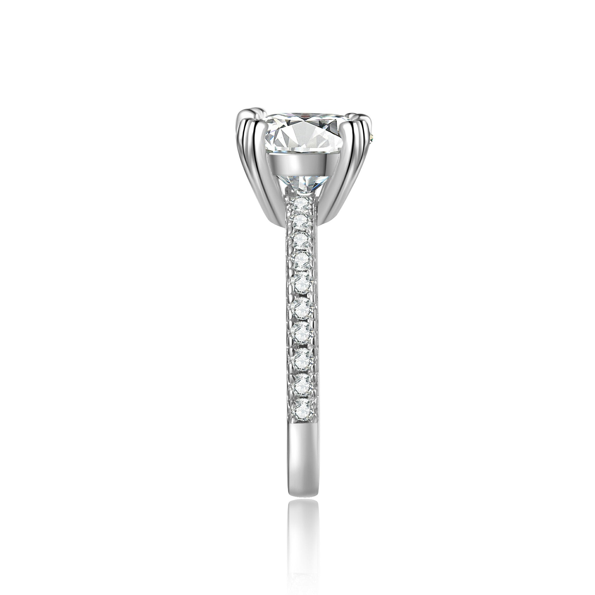 Round Cut Moissanite Engagement Ring Solitaire