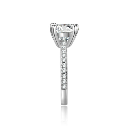 Round Cut Moissanite Engagement Ring Solitaire