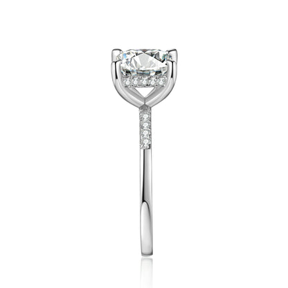 Princess Cut Moissanite Engagement Ring With Halo