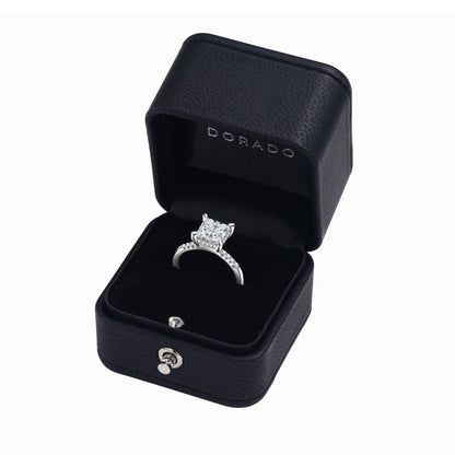 Princess Cut Moissanite Engagement Ring With Halo