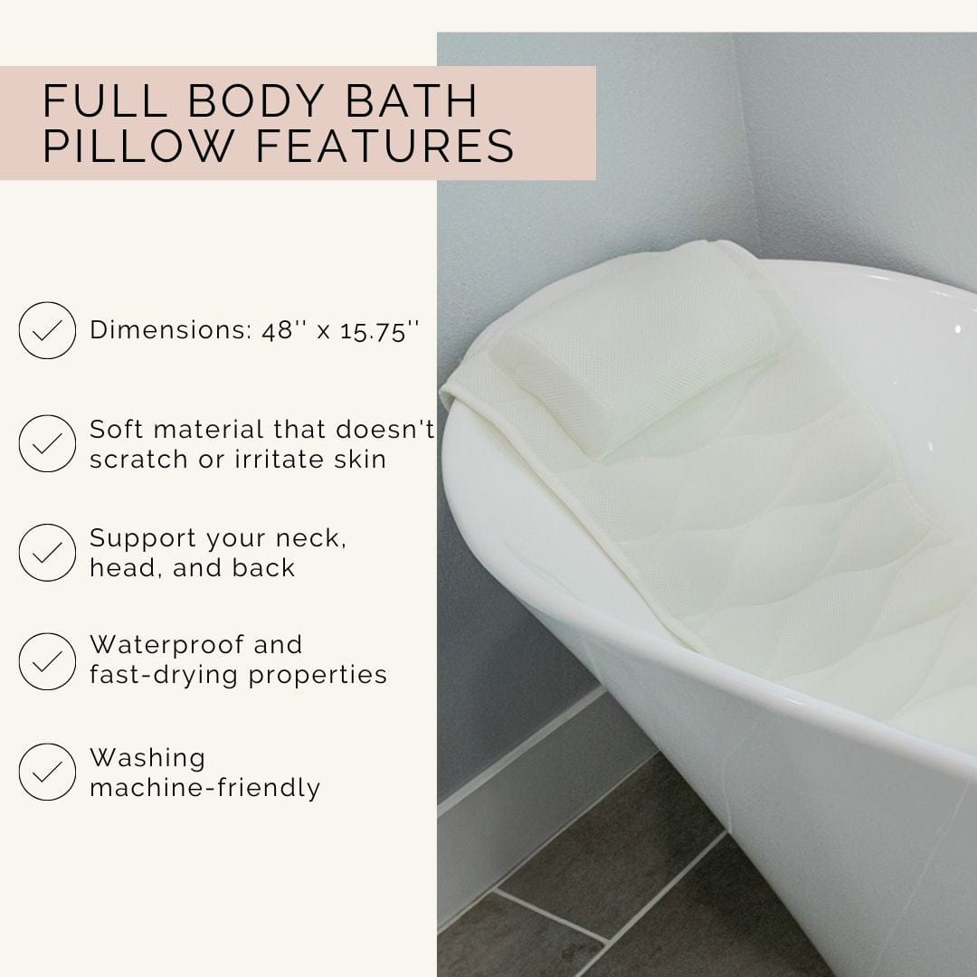 Full Body Bath Pillow and Bathtub Tray Caddy