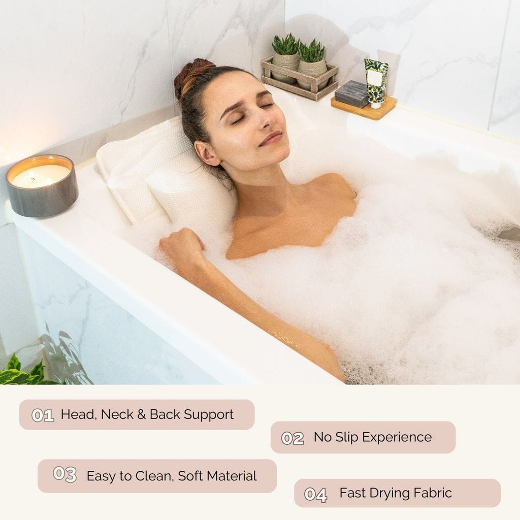 Full Body Bath Pillow and Bathtub Tray Caddy