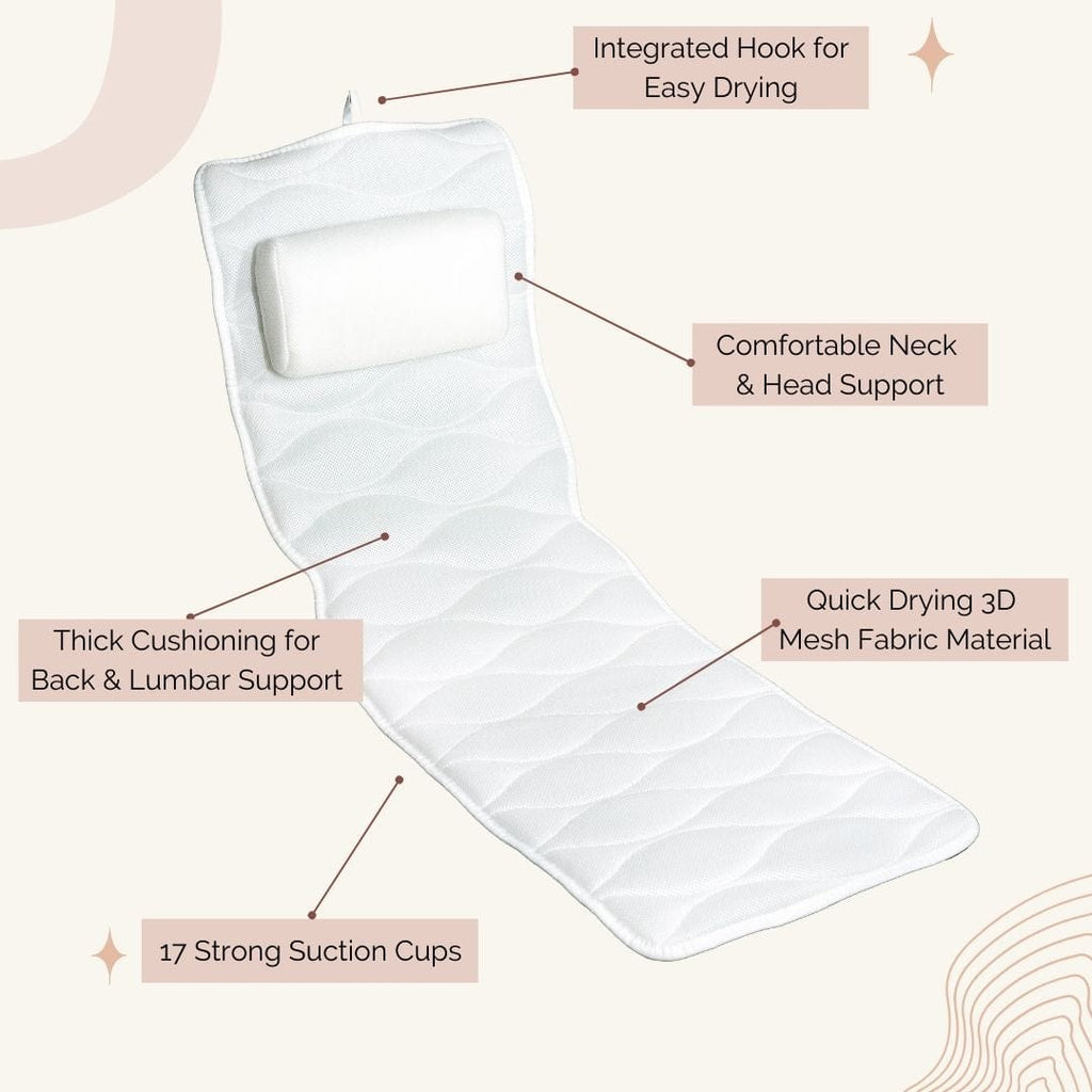 Full Body Bath Pillow and Bathtub Tray Caddy